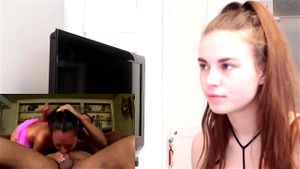 Slut while watching hard porn scene