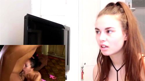 Slut while watching hard porn scene
