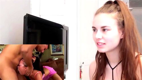 Slut while watching hard porn scene