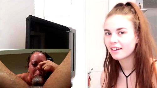 Slut while watching hard porn scene