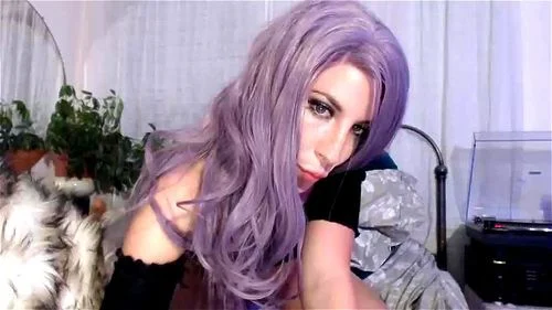 babe, purple hair, big ass, brunette