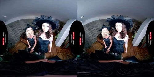 RealityLovers - Halloween Bitchy Witches ft. Vinna Reed & Misha Cross: Cowgirl, Virtual Reality & Stockings Porn