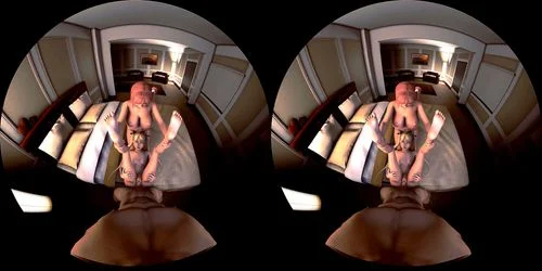 virtual reality, marie rose, threesome, cgi