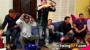 Hot swingers are spanking the butts during this sexy charades game.
