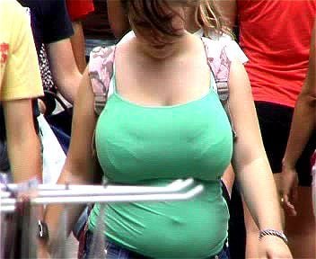big tits, candid, big boobs, street