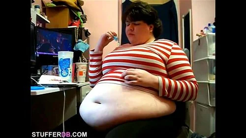 amateur, chubby, big tits, stuffed belly