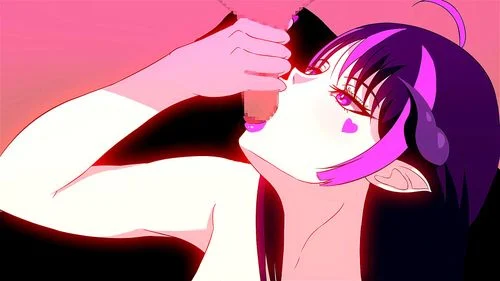 cum in mouth, animated, succubus, japanese