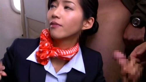 Japanese stewardess sucks cocks