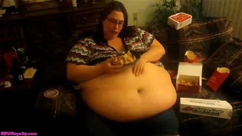 obese, big belly, babe, belly stuffing