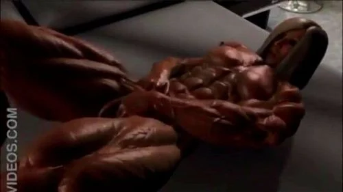 orgasms, muscle babe, 3d animation, female bodybuilder
