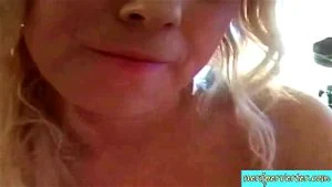 Blonde model does oral POV