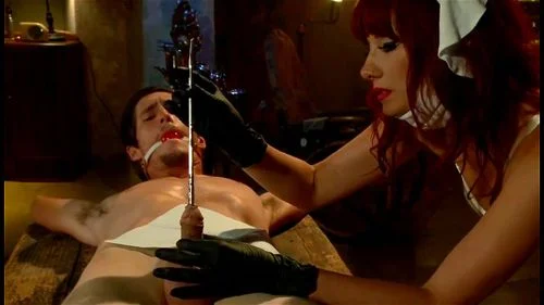 helpless bound male sounded by hot nurse domme