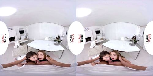 threesome, double blowjob, virtual reality