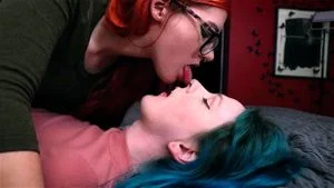 Sensual Lesbian Face Licking