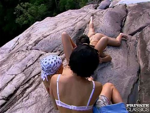 lesbian sex by a waterfall