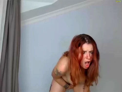 vibe in pussy, homemade, fetish, redhead