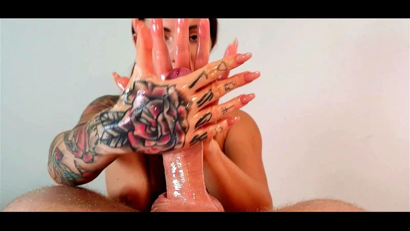 Tattooed Whore Handjob POV