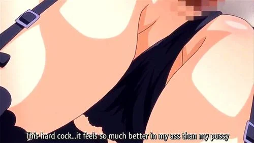hentai anime, threesome, mankitsu happening, anal
