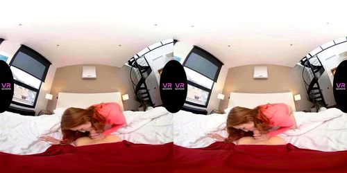 virtual reality, blowjob, vr, redhead