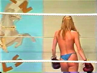 Belinda vs Jill topless boxing