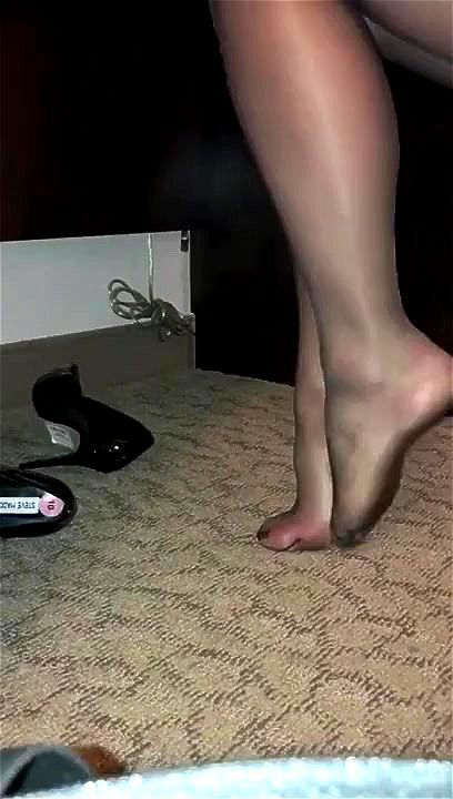 Pantyhose tease under desk Pantyhose tease under desk