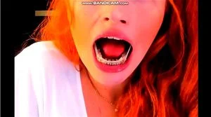Cute Redhead w/ Braces Shows Mouth & Tongue Hot Fetish