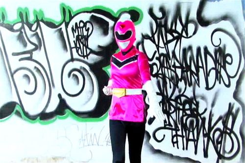 Transexual superheroine dominated