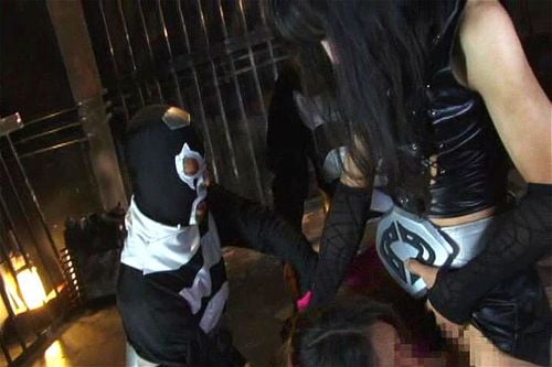 Transexual superheroine dominated