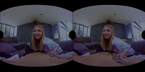 vr, virtual reality, blonde, solo masturbate