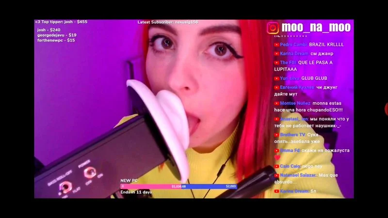 M00na Ear Lick ASMR stream