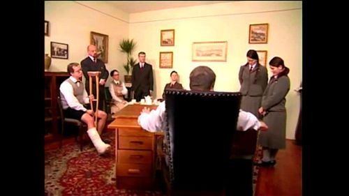 Teacher's exam meeting with the cane