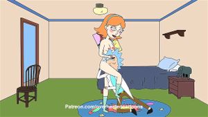 2d cartoon rick and morty parody - Jessica being pounded by rick