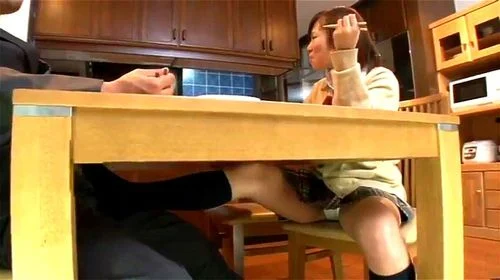 Watch Stepfather Flirts With JK Under Table & JK Flirts Back! - Under Table,  Japanese Father, Japanese Daughter Porn - SpankBang