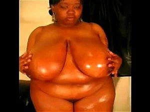 Black woman with baby oil