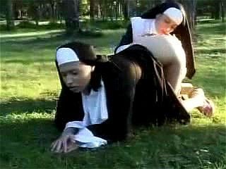 nuns, brunette, licking pussy, lesbians