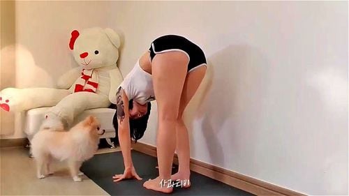 asian, yoga, stretching