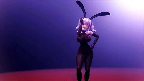 mmd r18, bunny girl, mmd dance, big tits