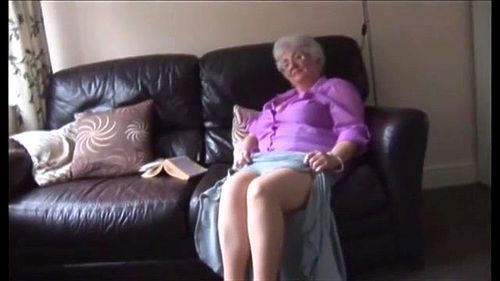 British granny in pink and grey
