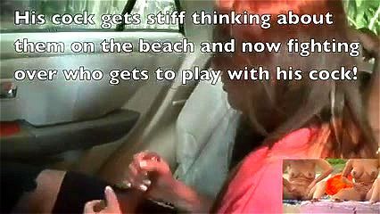 wives teasing at strangers at beach