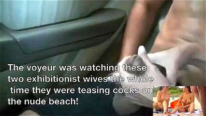 wives teasing at strangers at beach
