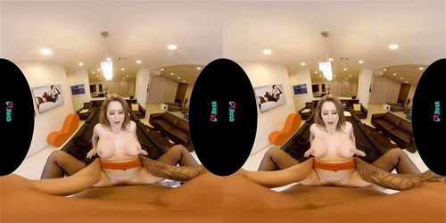 virtual reality, vr, milf, babe, brunette