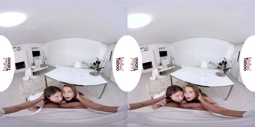 virtual reality, threesome, babe, blowjob