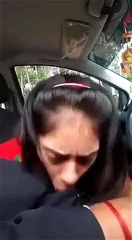 Indian sucking dick in front seat of car