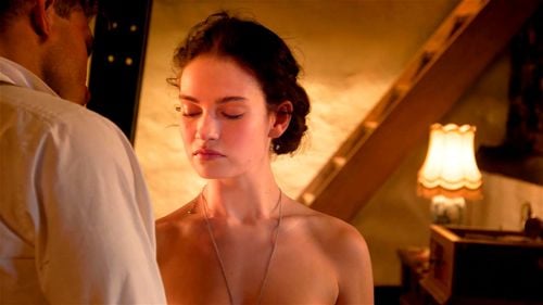 actress, lily james, vintage, small tits