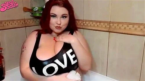 big tits, redhead, bbw, solo