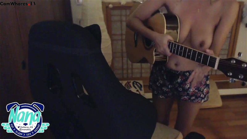 Cute plays the guitar