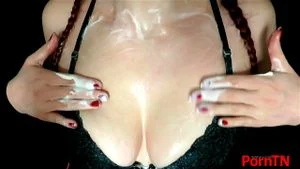 ASMR - Whipped cream boobs massage