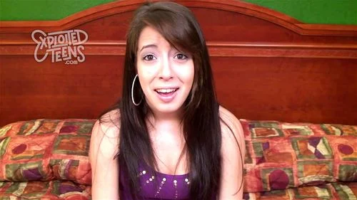 Brunette amateur teenager slobbers all over an 8 inch dick