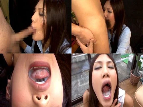 swallow, azusa ayano, deep throat, cum eating