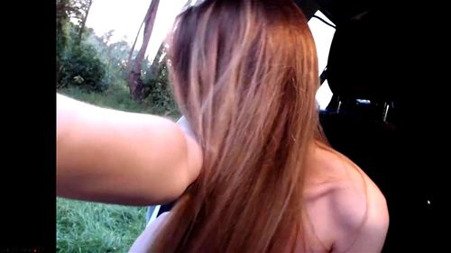 Anna masturbating in car.
